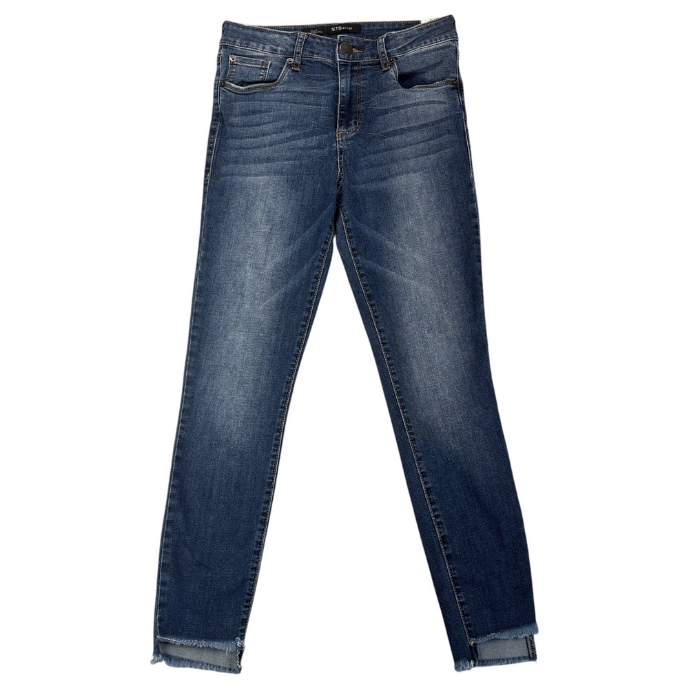 STS Blue Ellie Jeans Women 28 High Rise Ankle Skinny Frayed Hem Y2K Indie Sleaze
